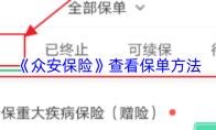 《众安保险》查看保单方法