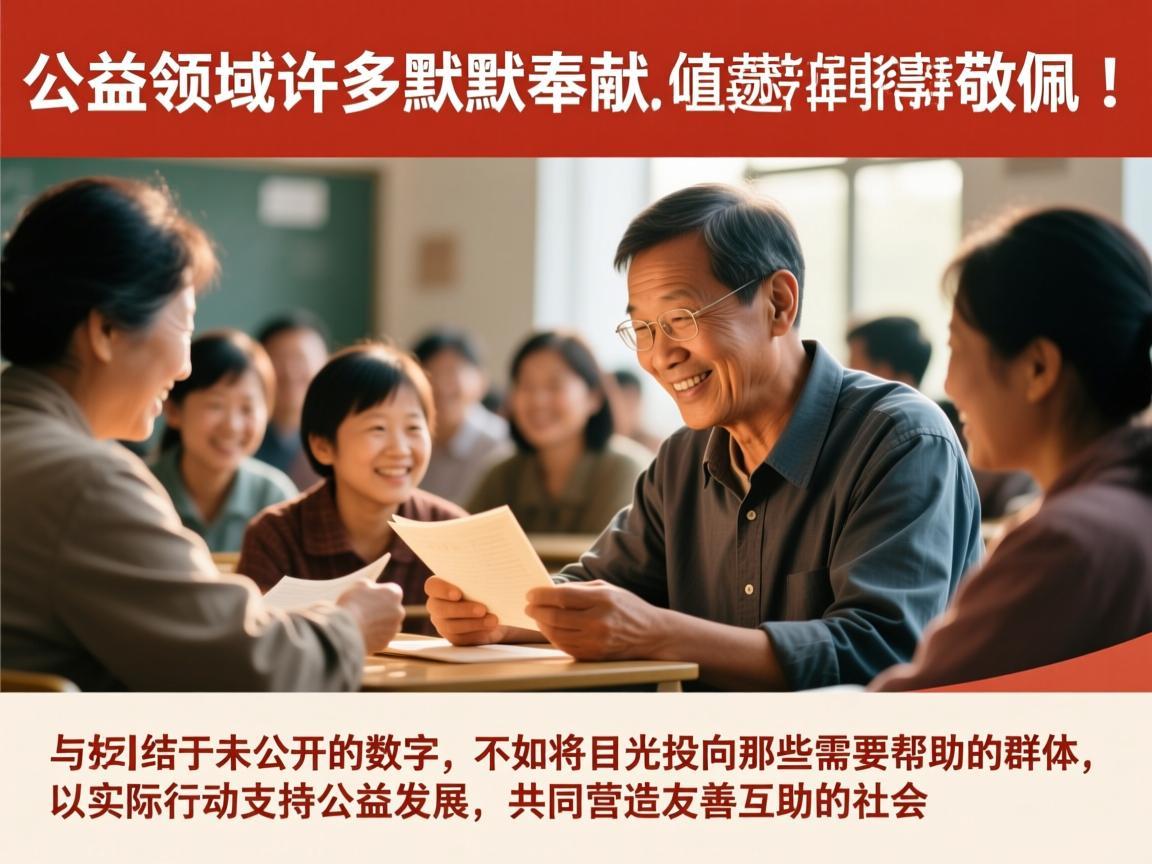 在公益领域，许多默默奉献者的事迹同样值得敬佩。与其纠结于未公开的数字，不如将目光投向那些需要帮助的群体，以实际行动支持公益发展，共同营造友善互助的社会氛围