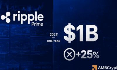 Ripple Prime 在美国上线，RLUSD 交易量突破 10 亿美元。