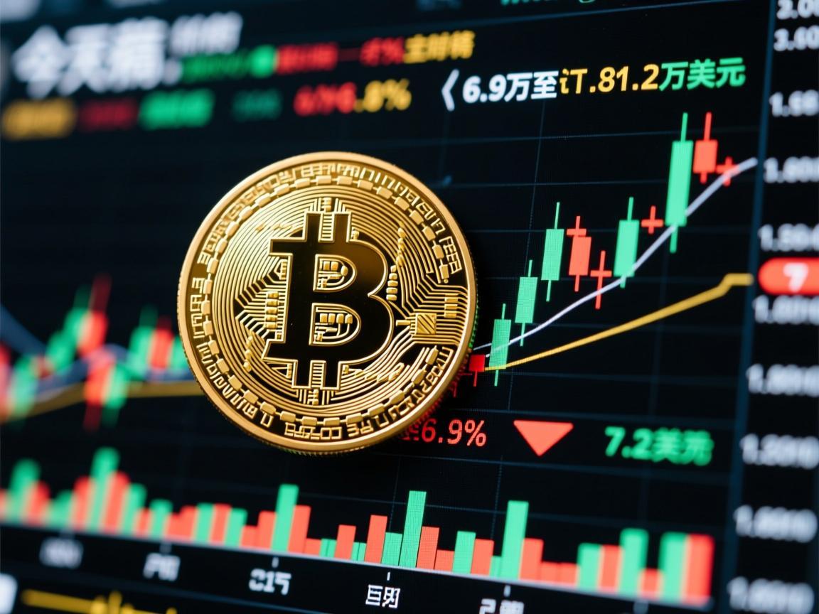 今天比特币价格走势如何？截至发稿时，比特币价格呈现震荡整理态势，日内波动区间集中在6.8万至7.2万美元之间，当前价格报约6.95万美元，较昨日收盘价微跌0.8%市场多空双方博弈激烈